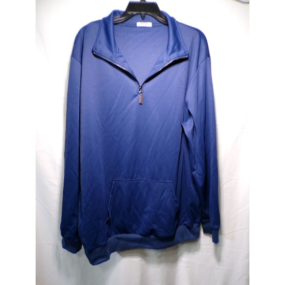 COOFANDY Men's 2XL Blue Quarter Zip Pullover Mock Neck Activewear Top
